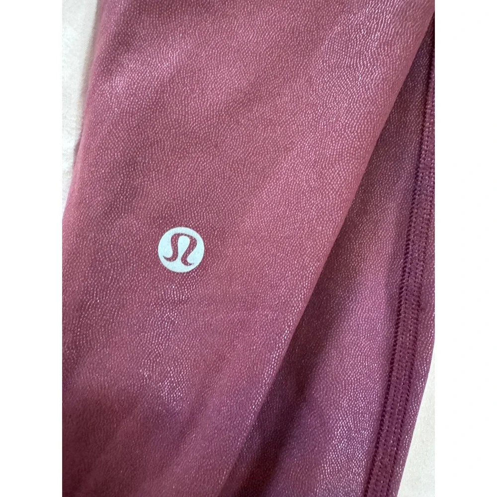 Lululemon Wunder Train High Rise Tight 25 Foil Red Merlot Burgundy LW5EB3S 4